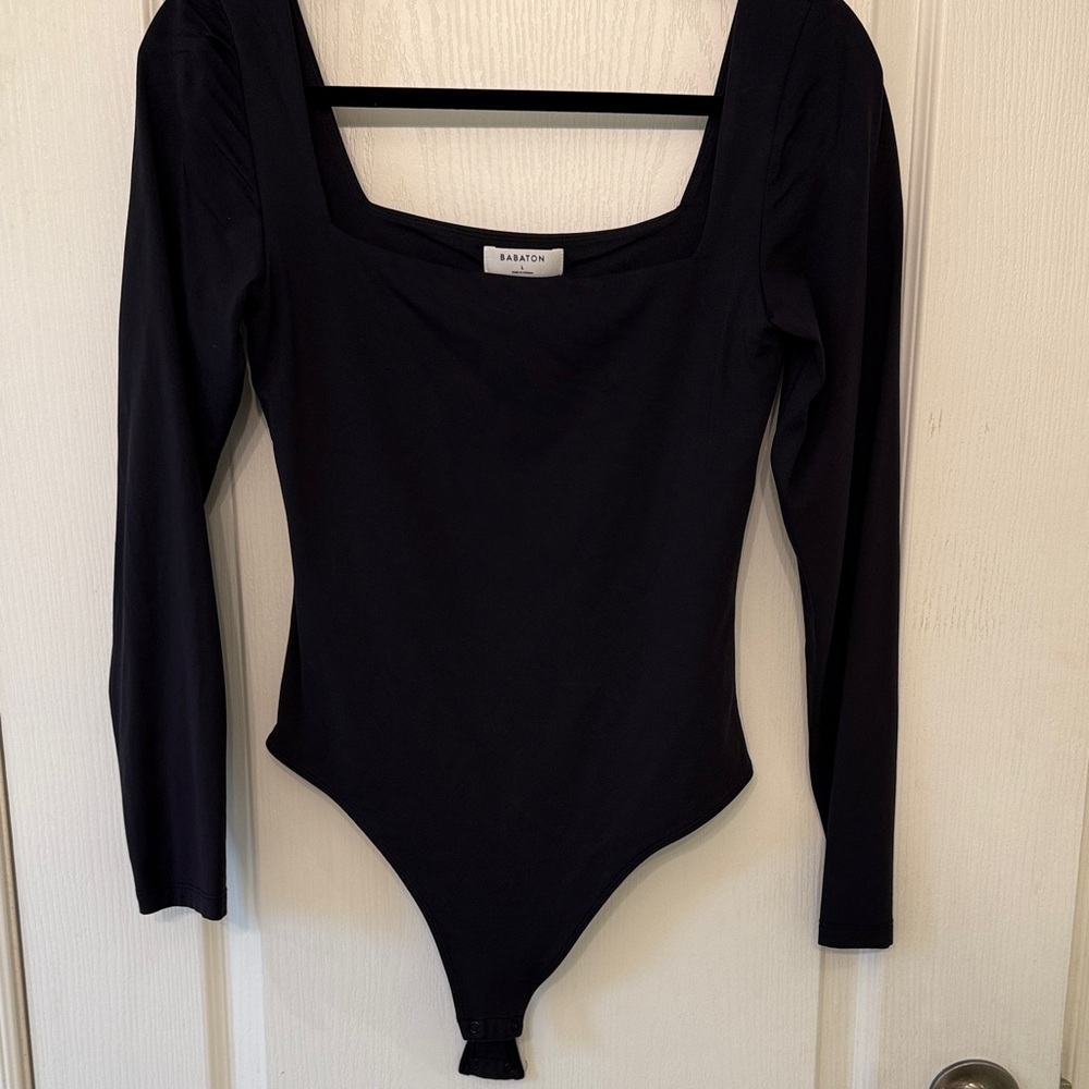 Babaton  Black Long Sleeve Bodysuit